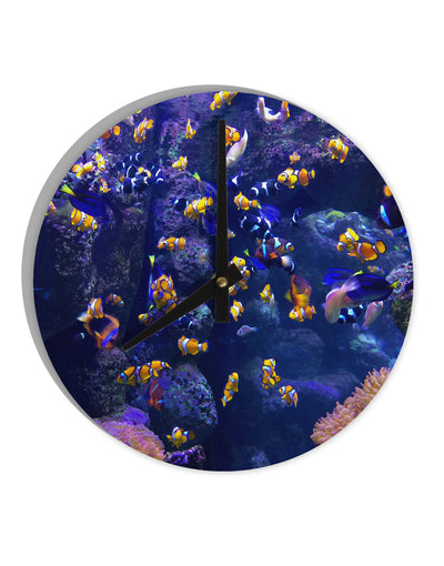 Underwater Ocean View Clownfish 10 InchRound Wall Clock All Over Print-Wall Clock-TooLoud-White-Davson Sales