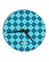 Blue Argyle AOP 10 InchRound Wall Clock All Over Print by TooLoud-Wall Clock-TooLoud-White-Davson Sales