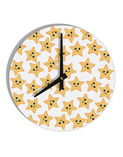 Cute Starfish All Over 10 InchRound Wall Clock by TooLoud-Wall Clock-TooLoud-White-Davson Sales