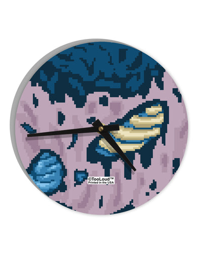 Pixel Zombie Costume Blue 10 InchRound Wall Clock All Over Print-Wall Clock-TooLoud-White-Davson Sales