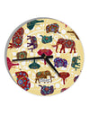 Indian Elephants AOP 10 InchRound Wall Clock All Over Print-Wall Clock-TooLoud-White-Davson Sales