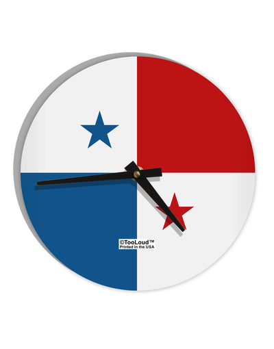 Panama Flag AOP 10 InchRound Wall Clock All Over Print-Wall Clock-TooLoud-White-Davson Sales