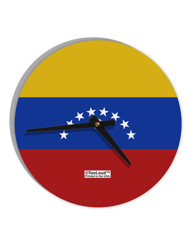 Venezuela Flag AOP 10 InchRound Wall Clock All Over Print-Wall Clock-TooLoud-White-Davson Sales