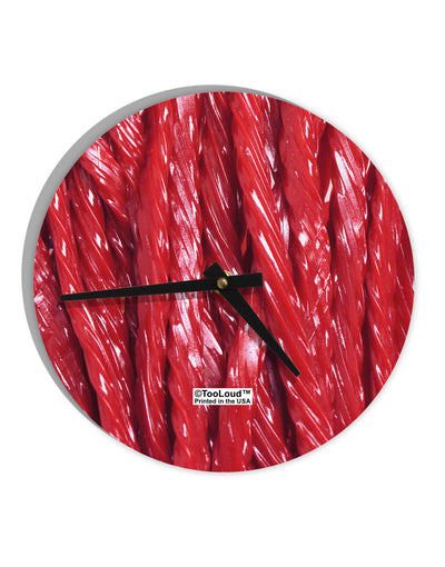 Red Rope Candy All Over 10 InchRound Wall Clock All Over Print-Wall Clock-TooLoud-White-Davson Sales