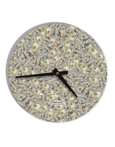 Benjamins 10 InchRound Wall Clock All Over Print by TooLoud-Wall Clock-TooLoud-White-Davson Sales