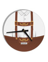 Lederhosen Costume Brown 10 InchRound Wall Clock All Over Print by TooLoud-Wall Clock-TooLoud-White-Davson Sales