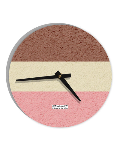 Horizontal Neapolitan Ice Cream 10 InchRound Wall Clock All Over Print by TooLoud-Wall Clock-TooLoud-White-Davson Sales