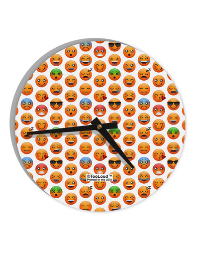 Lots Of Emojis AOP 10 InchRound Wall Clock All Over Print-Wall Clock-TooLoud-White-Davson Sales