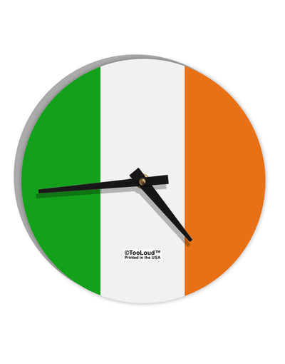 Irish Flag - Flag of Ireland 10 InchRound Wall Clock All Over Print-Wall Clock-TooLoud-White-Davson Sales