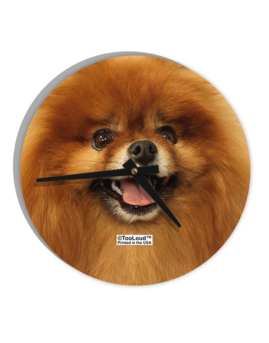Adorable Red Pomeranian 10 InchRound Wall Clock All Over Print-Wall Clock-TooLoud-White-Davson Sales