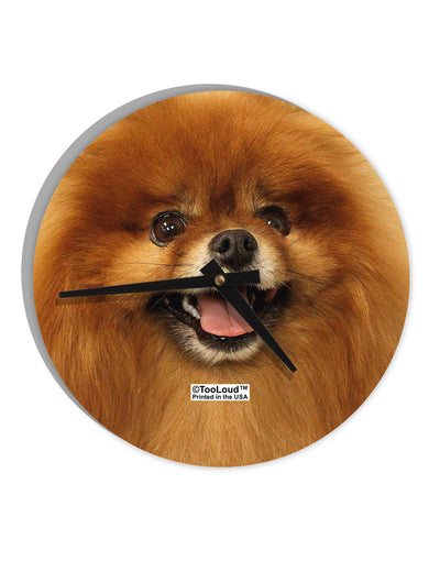 Adorable Red Pomeranian 10 InchRound Wall Clock All Over Print-Wall Clock-TooLoud-White-Davson Sales