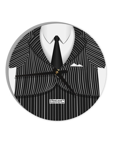 Pinstripe Gangster Jacket Printed Costume 10 InchRound Wall Clock All Over Print-Wall Clock-TooLoud-White-Davson Sales