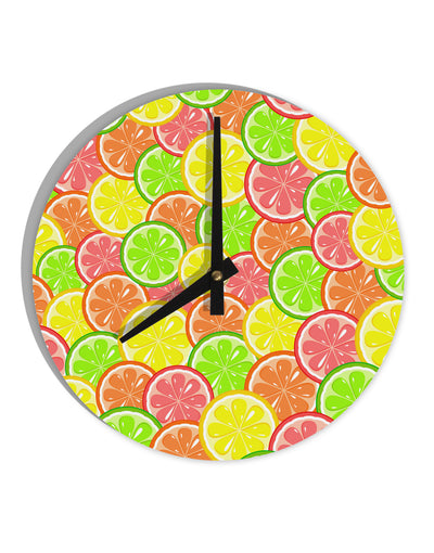 Colorful Citrus Fruits 10 InchRound Wall Clock All Over Print-Wall Clock-TooLoud-White-Davson Sales