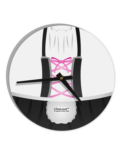 Dirndl Costume Black 10 InchRound Wall Clock All Over Print by TooLoud-Wall Clock-TooLoud-White-Davson Sales