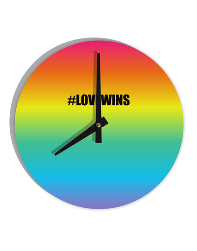 Rainbow Print - Hashtag Love Wins 10 InchRound Wall Clock All Over Print-Wall Clock-TooLoud-White-Davson Sales