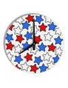 Red White And Blue Stars 10 InchRound Wall Clock by TooLoud-Wall Clock-TooLoud-White-Davson Sales