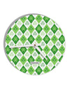 St Patrick's Day Green Shamrock Argyle 10 InchRound Wall Clock All Over Print-Wall Clock-TooLoud-White-Davson Sales