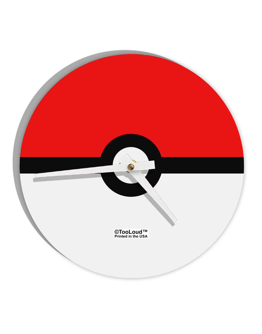 Sporty Red and White Circle 10 InchRound Wall Clock All Over Print-Wall Clock-TooLoud-White-Davson Sales