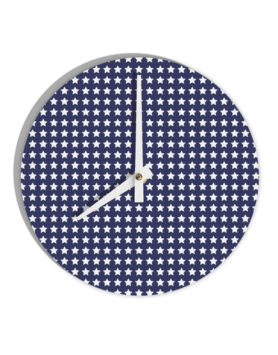 Americana Stars Pattern 10 InchRound Wall Clock All Over Print-Wall Clock-TooLoud-White-Davson Sales