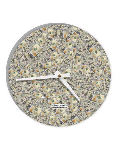 Benjamins 10 InchRound Wall Clock All Over Print by TooLoud-Wall Clock-TooLoud-White-Davson Sales