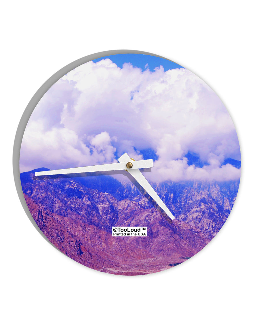 California Mountainscape 10 InchRound Wall Clock All Over Print-Wall Clock-TooLoud-White-Davson Sales