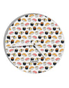 Cute Sushi AOP 10 InchRound Wall Clock All Over Print-Wall Clock-TooLoud-White-Davson Sales