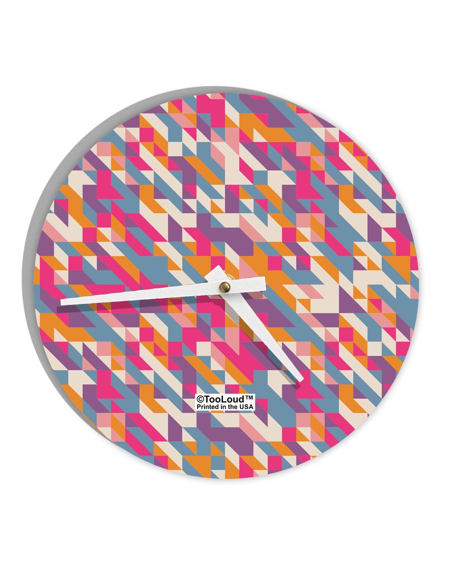 Jagged Edge Mosaic AOP 10 InchRound Wall Clock All Over Print-Wall Clock-TooLoud-White-Davson Sales