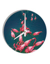 Bright Pink Painted Flamingos 10 InchRound Wall Clock All Over Print-Wall Clock-TooLoud-White-Davson Sales