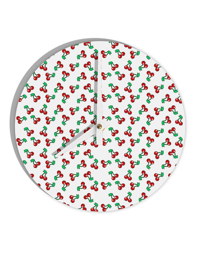 Cherries Everywhere 10 InchRound Wall Clock by TooLoud-Wall Clock-TooLoud-White-Davson Sales