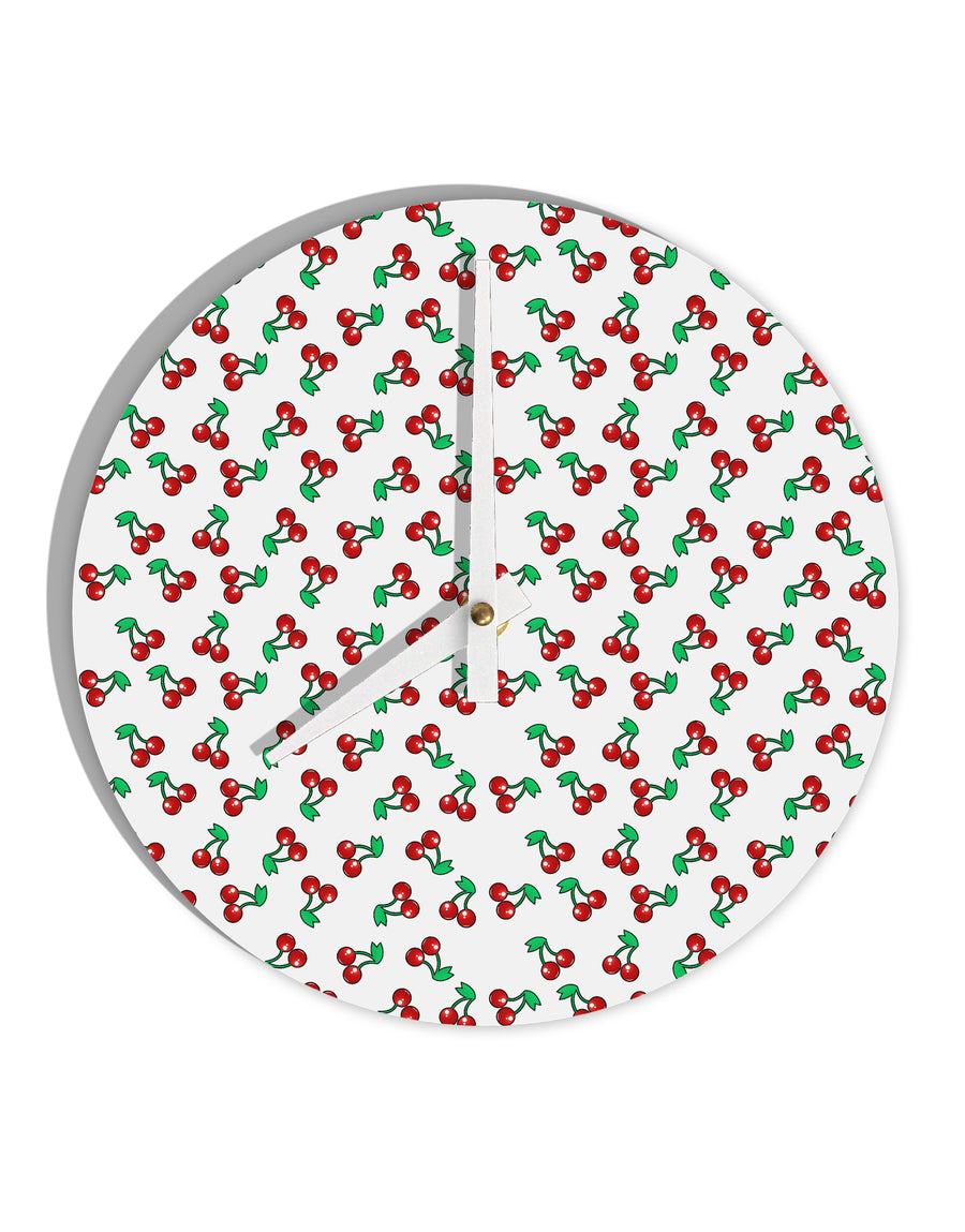 Cherries Everywhere 10 InchRound Wall Clock by TooLoud-Wall Clock-TooLoud-White-Davson Sales