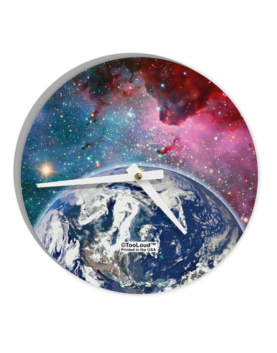 Fantasy Galactic Earth All Over 10 InchRound Wall Clock All Over Print by TooLoud-Wall Clock-TooLoud-White-Davson Sales