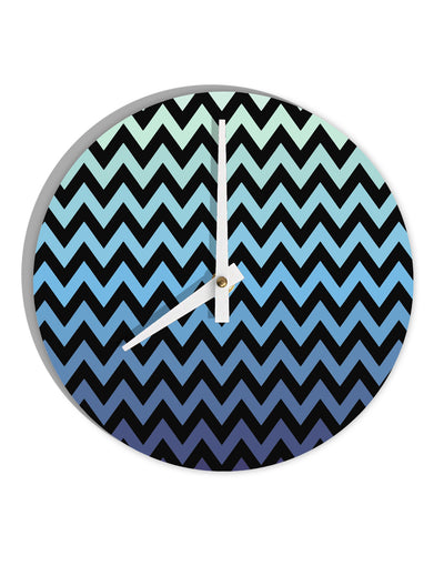 Cool Ocean Zig Zags 10 InchRound Wall Clock All Over Print-Wall Clock-TooLoud-White-Davson Sales