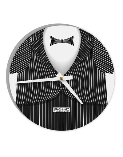 Skeleton Tuxedo Suit Costume 10 InchRound Wall Clock All Over Print-Wall Clock-TooLoud-White-Davson Sales