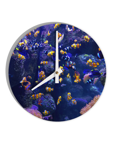 Underwater Ocean View Clownfish 10 InchRound Wall Clock All Over Print-Wall Clock-TooLoud-White-Davson Sales