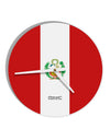 Peru Flag AOP 10 InchRound Wall Clock All Over Print-Wall Clock-TooLoud-White-Davson Sales