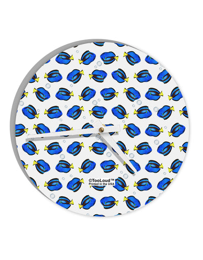 Blue Tang Fish AOP 10 InchRound Wall Clock All Over Print-Wall Clock-TooLoud-White-Davson Sales