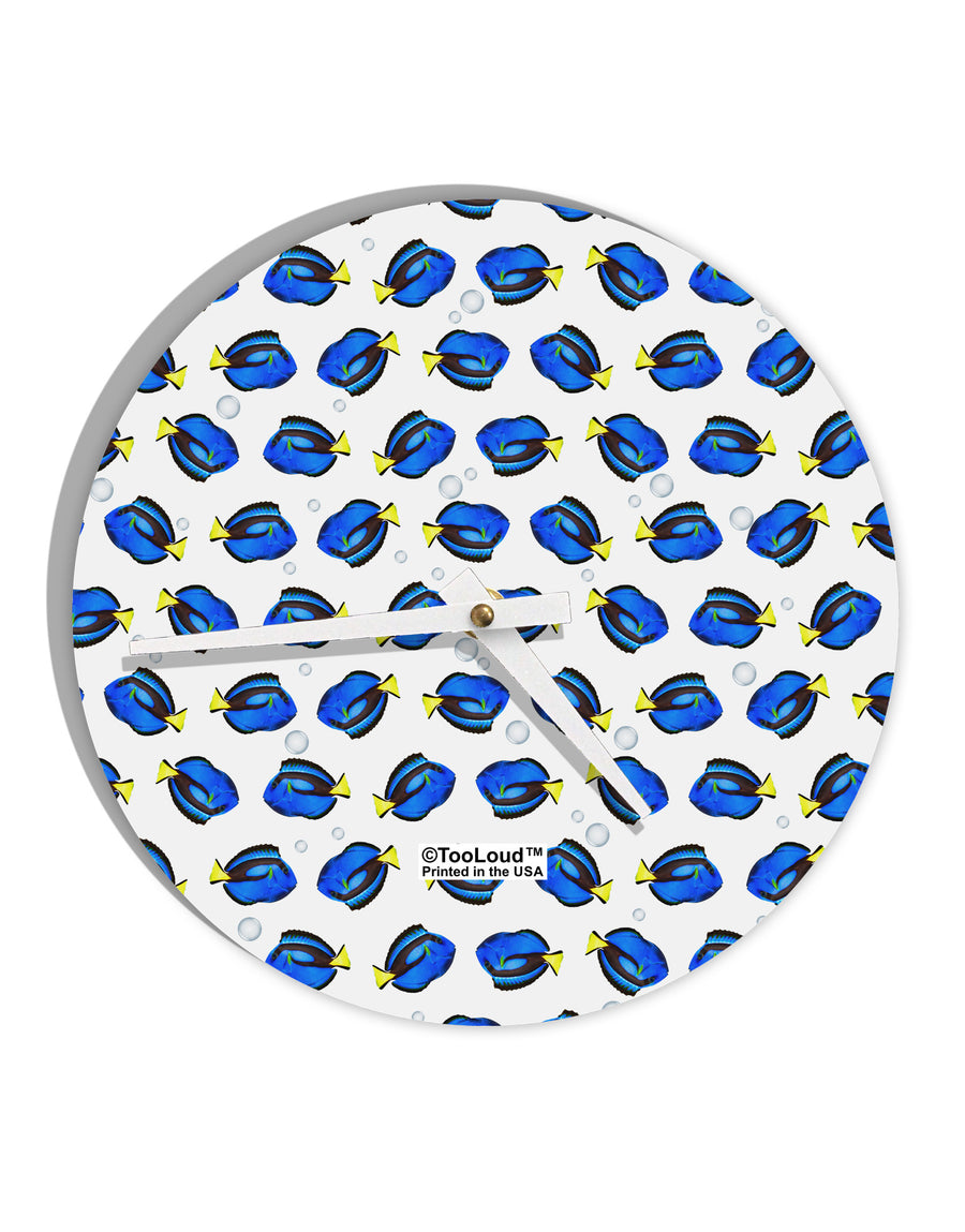 Blue Tang Fish AOP 10 InchRound Wall Clock All Over Print-Wall Clock-TooLoud-White-Davson Sales