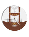 Lederhosen Costume Brown 10 InchRound Wall Clock All Over Print by TooLoud-Wall Clock-TooLoud-White-Davson Sales