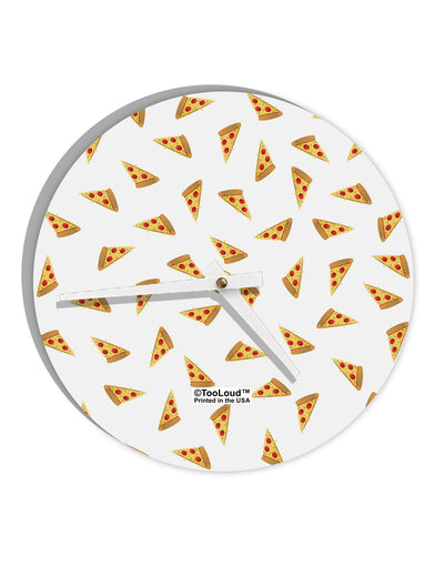 Pizza Slices AOP 10 InchRound Wall Clock All Over Print-Wall Clock-TooLoud-White-Davson Sales