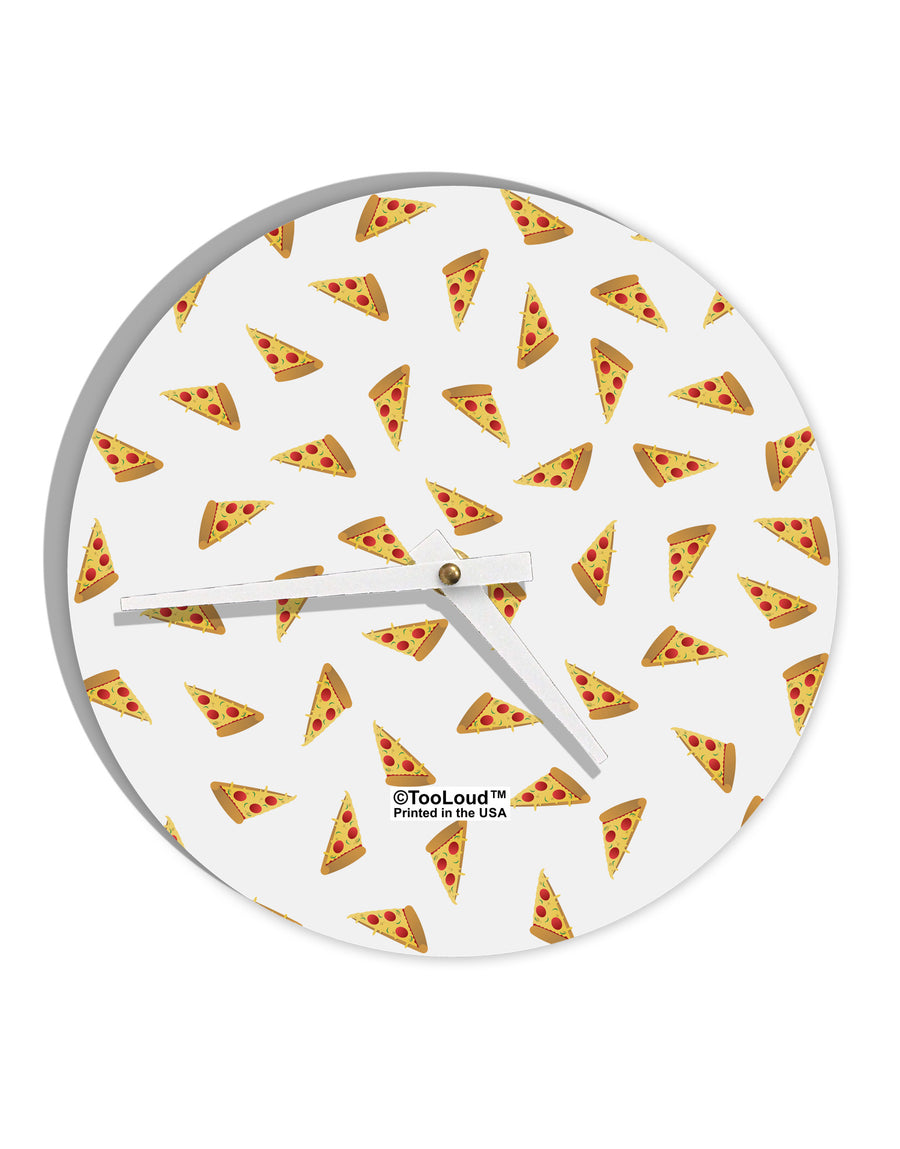 Pizza Slices AOP 10 InchRound Wall Clock All Over Print-Wall Clock-TooLoud-White-Davson Sales