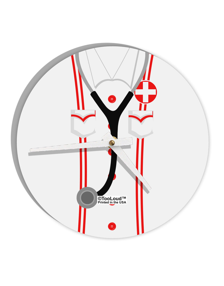 Nurse AOP 10 InchRound Wall Clock All Over Print-Wall Clock-TooLoud-White-Davson Sales