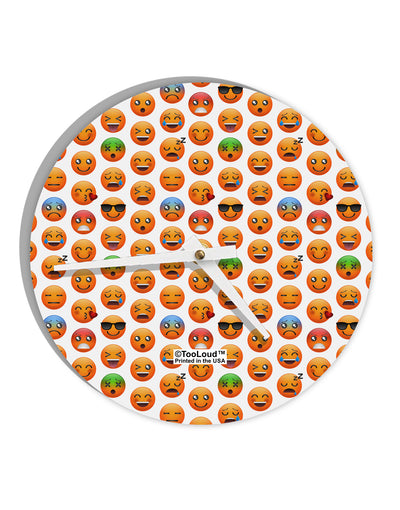 Lots Of Emojis AOP 10 InchRound Wall Clock All Over Print-Wall Clock-TooLoud-White-Davson Sales