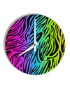 Rainbow Zebra Print 10 InchRound Wall Clock All Over Print-Wall Clock-TooLoud-White-Davson Sales