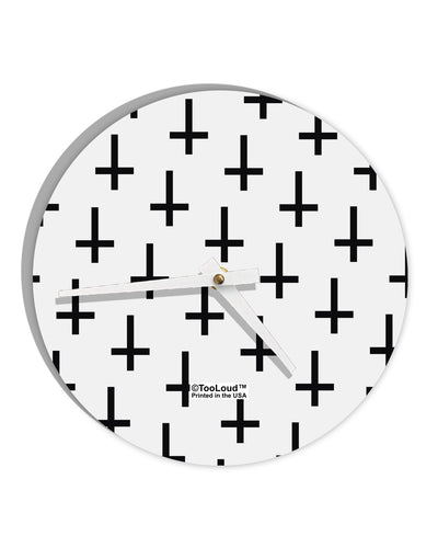 Inverted Crosses 10 InchRound Wall Clock All Over Print-Wall Clock-TooLoud-White-Davson Sales