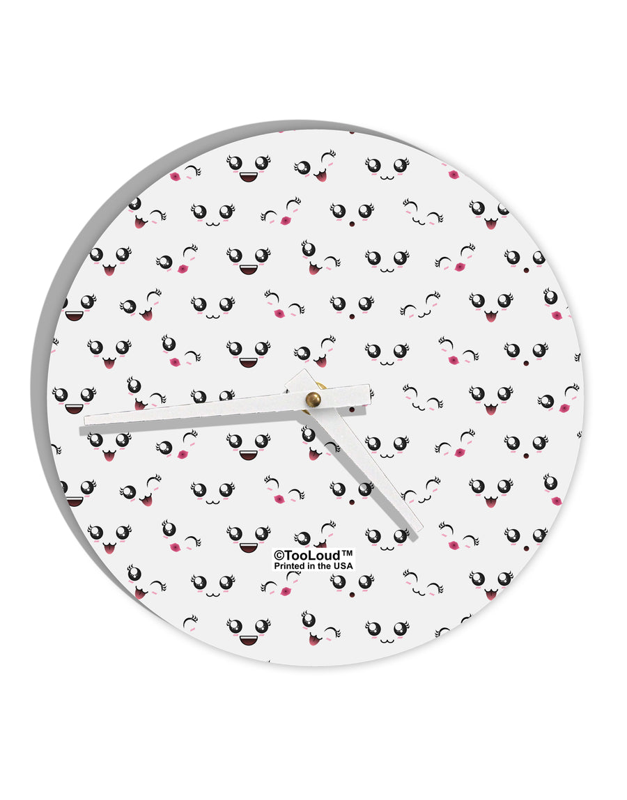 Kyu-T Faces AOP 10 InchRound Wall Clock All Over Print by TooLoud-Wall Clock-TooLoud-White-Davson Sales