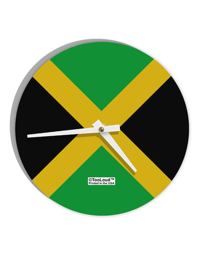 Jamaica Flag AOP 10 InchRound Wall Clock All Over Print-Wall Clock-TooLoud-White-Davson Sales