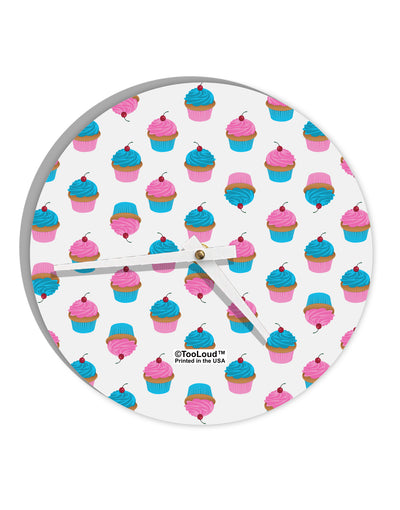 Cute Cupcakes AOP 10 InchRound Wall Clock All Over Print-Wall Clock-TooLoud-White-Davson Sales