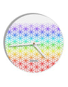 Chakra Flower of Life on White 10 InchRound Wall Clock All Over Print-Wall Clock-TooLoud-White-Davson Sales