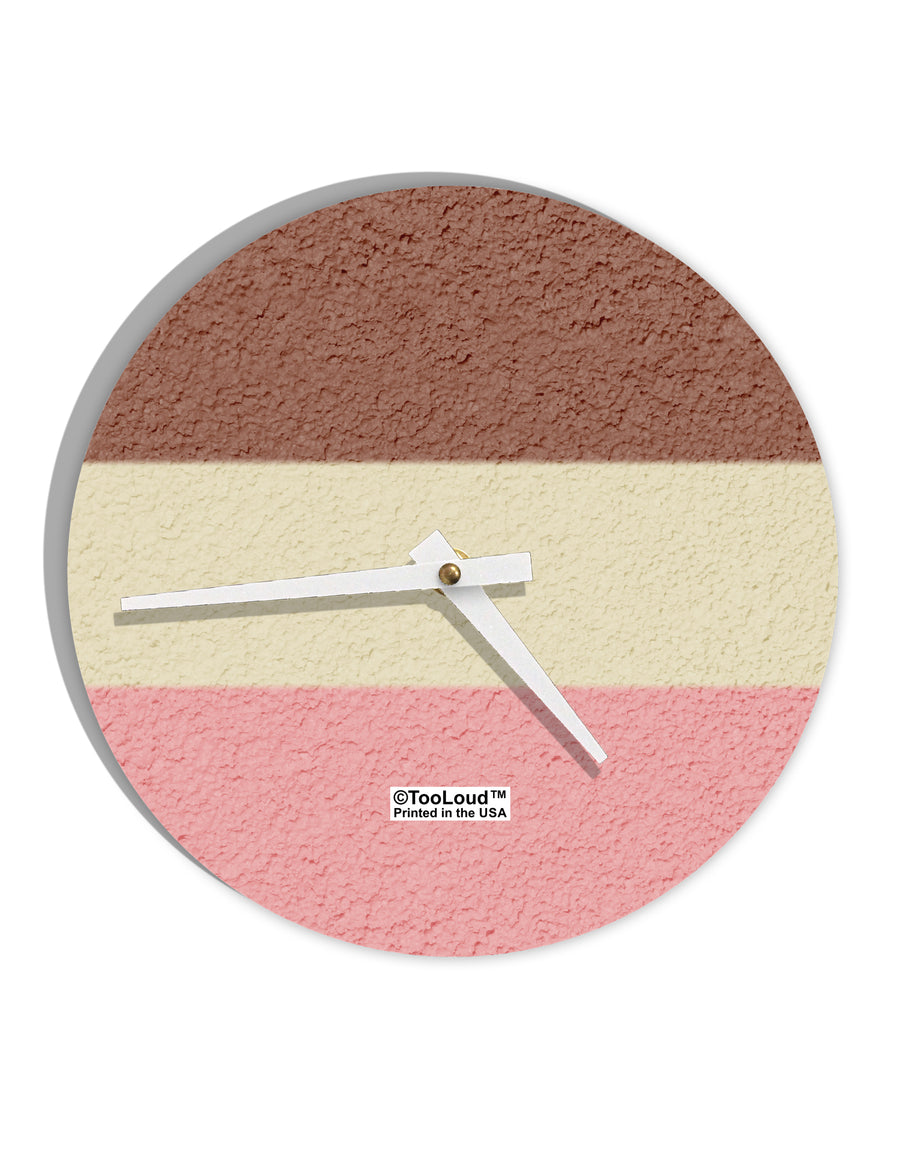 Horizontal Neapolitan Ice Cream 10 InchRound Wall Clock All Over Print by TooLoud-Wall Clock-TooLoud-White-Davson Sales