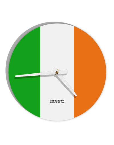 Irish Flag - Flag of Ireland 10 InchRound Wall Clock All Over Print-Wall Clock-TooLoud-White-Davson Sales